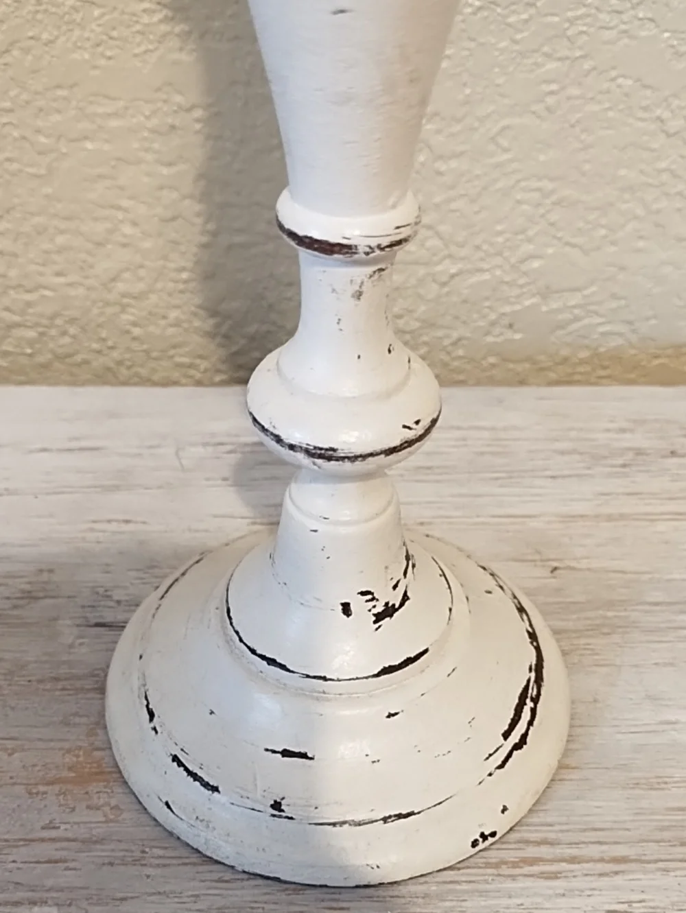 White Distressed Wood Candle Holders Set - Home Accents
